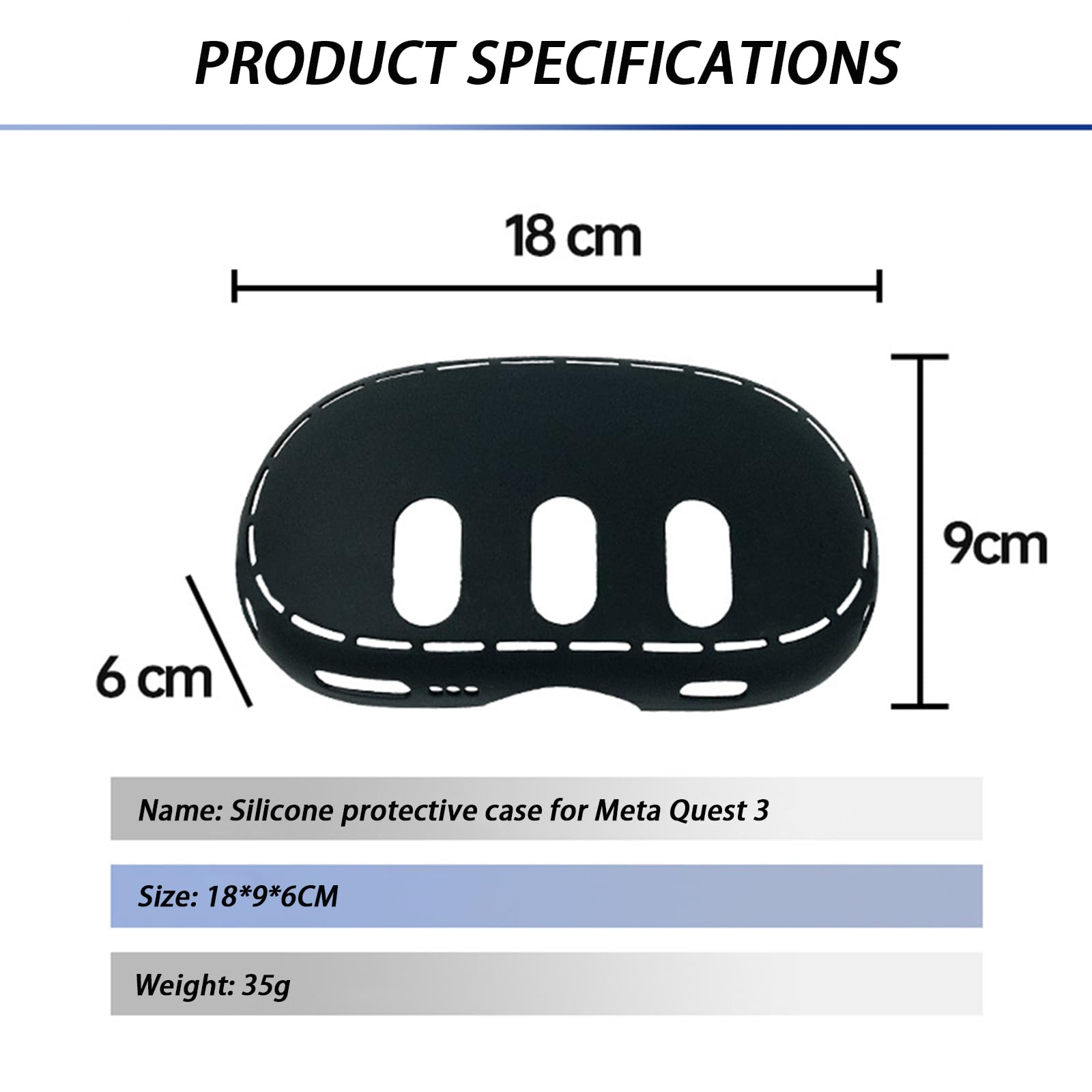 Schutzhülle aus Silikon, VR Headset Shell Schutzhülle für Meta Quest 3,Silikon VR Shell Front Face Protector Abdeckung Kompatibel mit Meta Quest 3 Schockproof & umfassender Schutz für VR (schwarz)