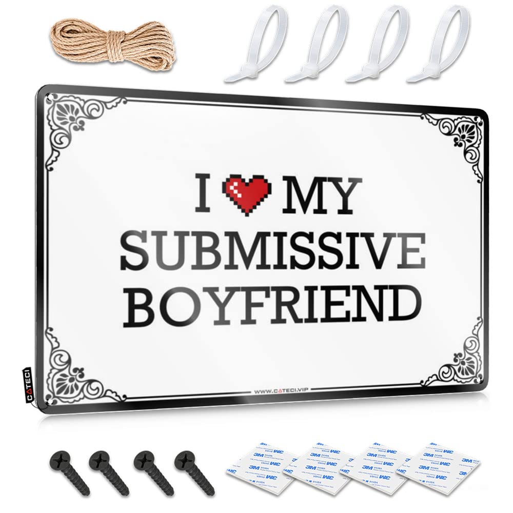 Funny Sign Back Yard Decorations House Sleek Accessory I Love My Submissive Boyfriend - Easy To Hang Art(30X40CM)