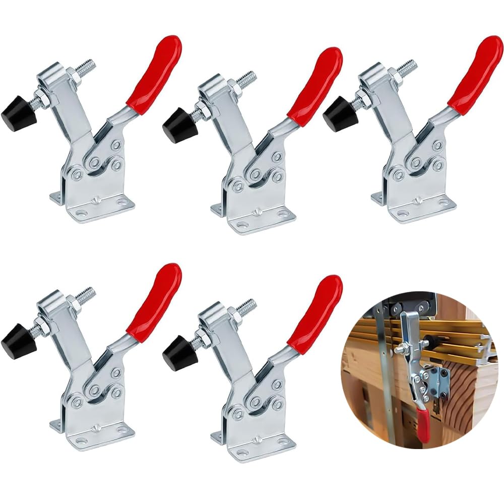GH-201-B, 5 sztuk napinaczy do dźwigni kolanowej, szybkomocujący, 90 kg, pionowy napinacz do dźwigni kolanowej, Quick Release Clamp do pracy maszynowej, stolarki, spawania
