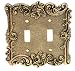 Amerelle 60TTAB Provincial Double Toggle Wall plate, Antique Brass