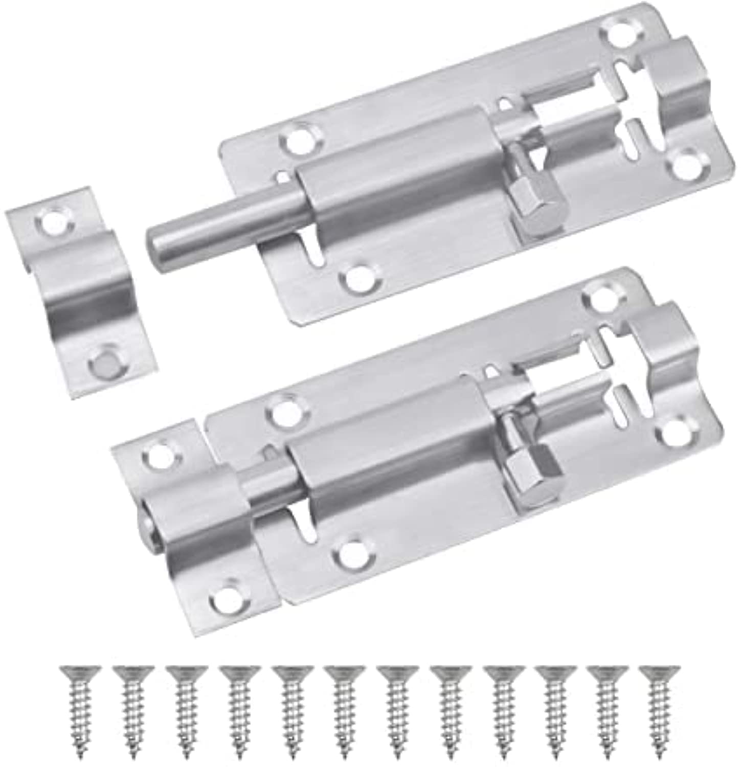 Door Bolt Cylindrical Sliding Bolt, Latch Sliding Bolt, Suitable For All Types Of Inner Doors, Door Bolt Lock 3 Inches, Stainless Steel Sliding Bolt Lock 2 Pieces