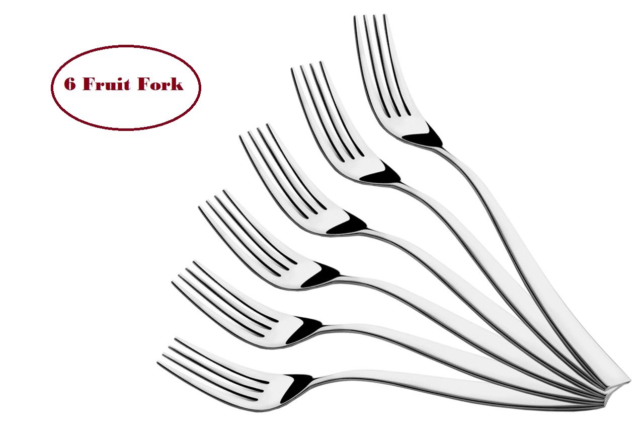 Shapes Gracia Stainless Steel Fruit Fork for Home/Kitchen, Set of 06 Pcs. (14 cm.)