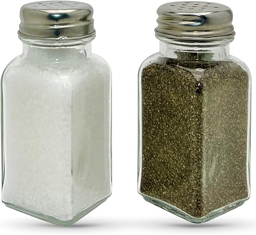 Juego de saleros y pimenteros clásicos de vidrio