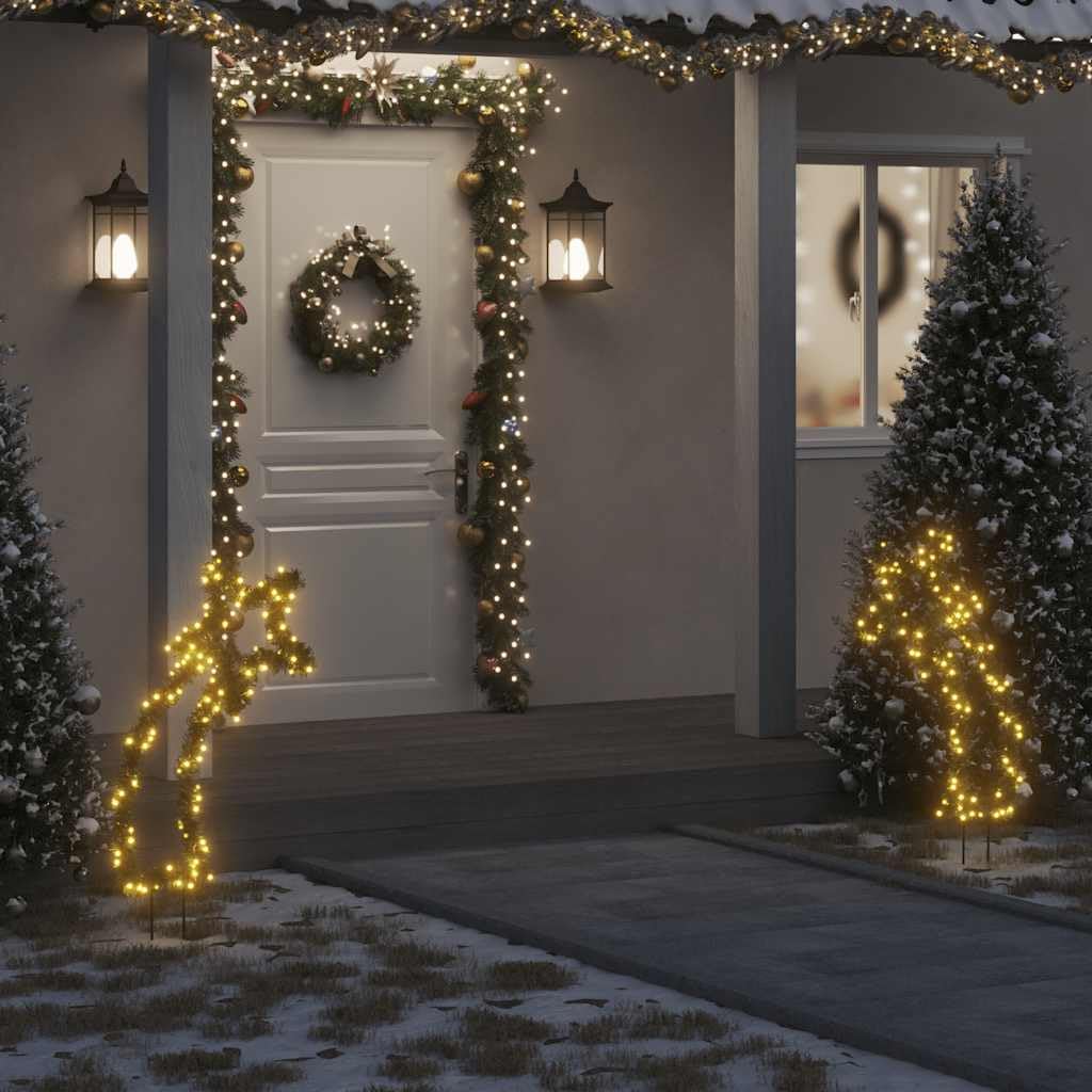 LED Weihnachtsbeleuchtung Sternschnuppe mit 115 LEDs, 89 cm, mit Erdspießen, IP44 wasserdicht, warmweißes Licht, für Garten, Balkon, Terrasse, festliche Stimmung zu Advent und Weihnachten