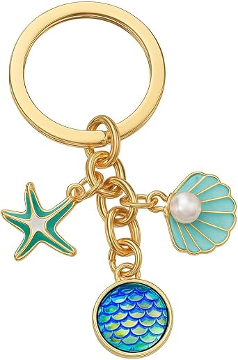 Ocean Keychain-Beach Key Chains Gift for Women Men Friends,Cut Keychains for Bag Charms