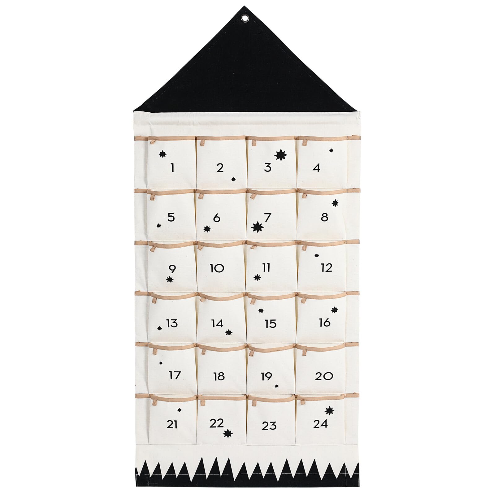 Cabilock Weihnachts adventskalender Wandbehang Aufbewahrungstasche Atmungsaktiv Hausform Zählkalender zum Hängen Tür Wand Fenster Dekoration Organizer für Geschenke