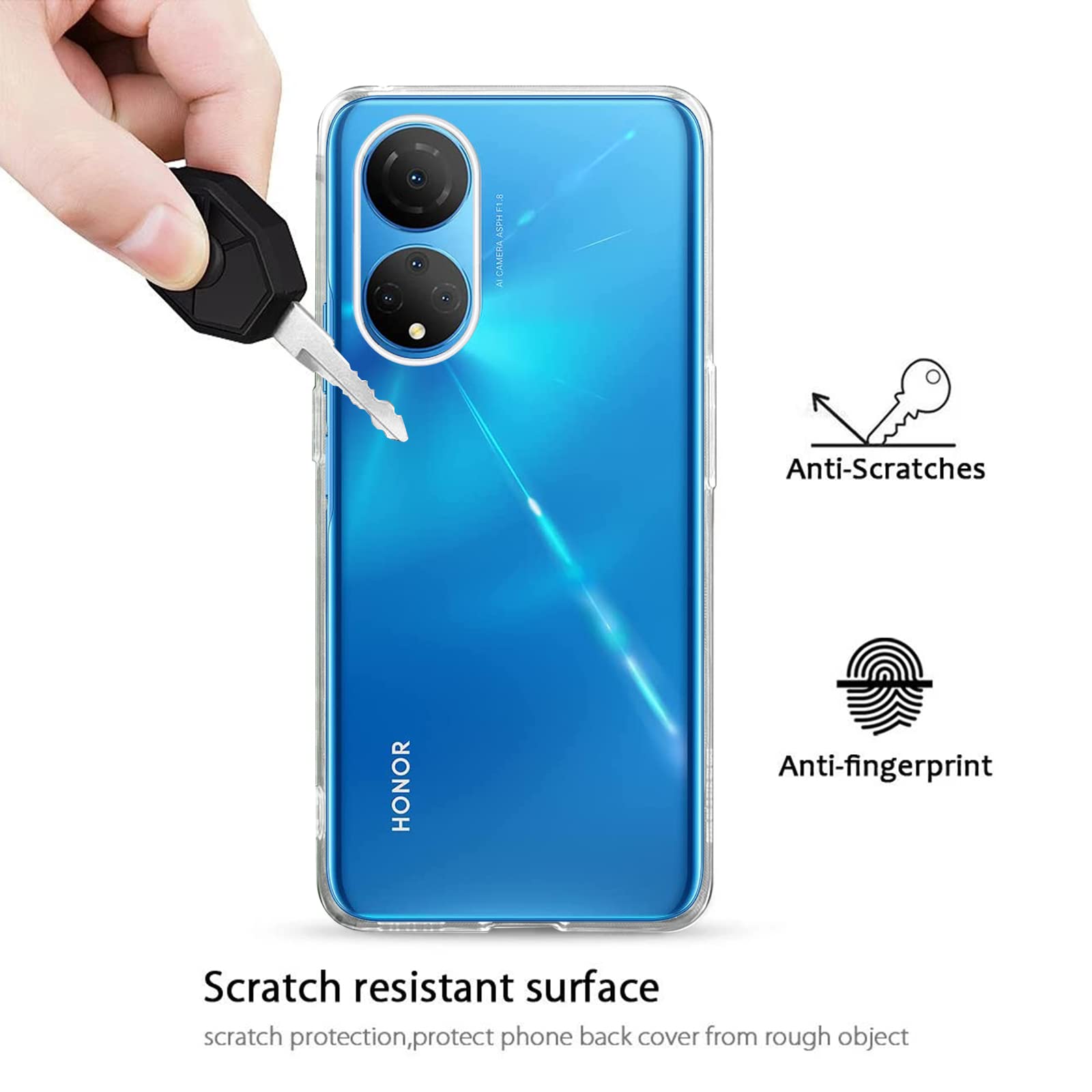 Custodia Morbida Silicone Trasparente Per Honor X7 Con Pellicola Protettiva Inclusa - Foto 4