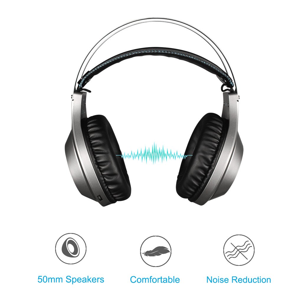 NUBWO N2 - Auriculares para juegos para Xbox One PS4 PlayStation 4, auriculares para computadora, PC, micrófono estéreo para jugador, para Skype, Xbox One S, Xbox, 1 Nintendo Switch Games