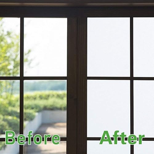 Miniatura 2 de Niviy - Película de privacidad grabada para ventana, esmerilado y estático, no adhesiva, para oficina en casa, blanco, 23.6 x 78.7 pulgadas.