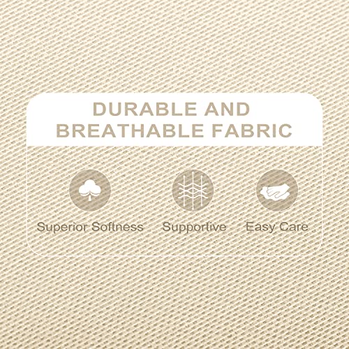 Basic Beyond Outdoor Chair Cushions For Patio Furniture - Round Corner Outdoor Chair Cushions Set Of 4, Waterproof Seat Cushions With Ties, 17"X16"X2", Beige #TOP7