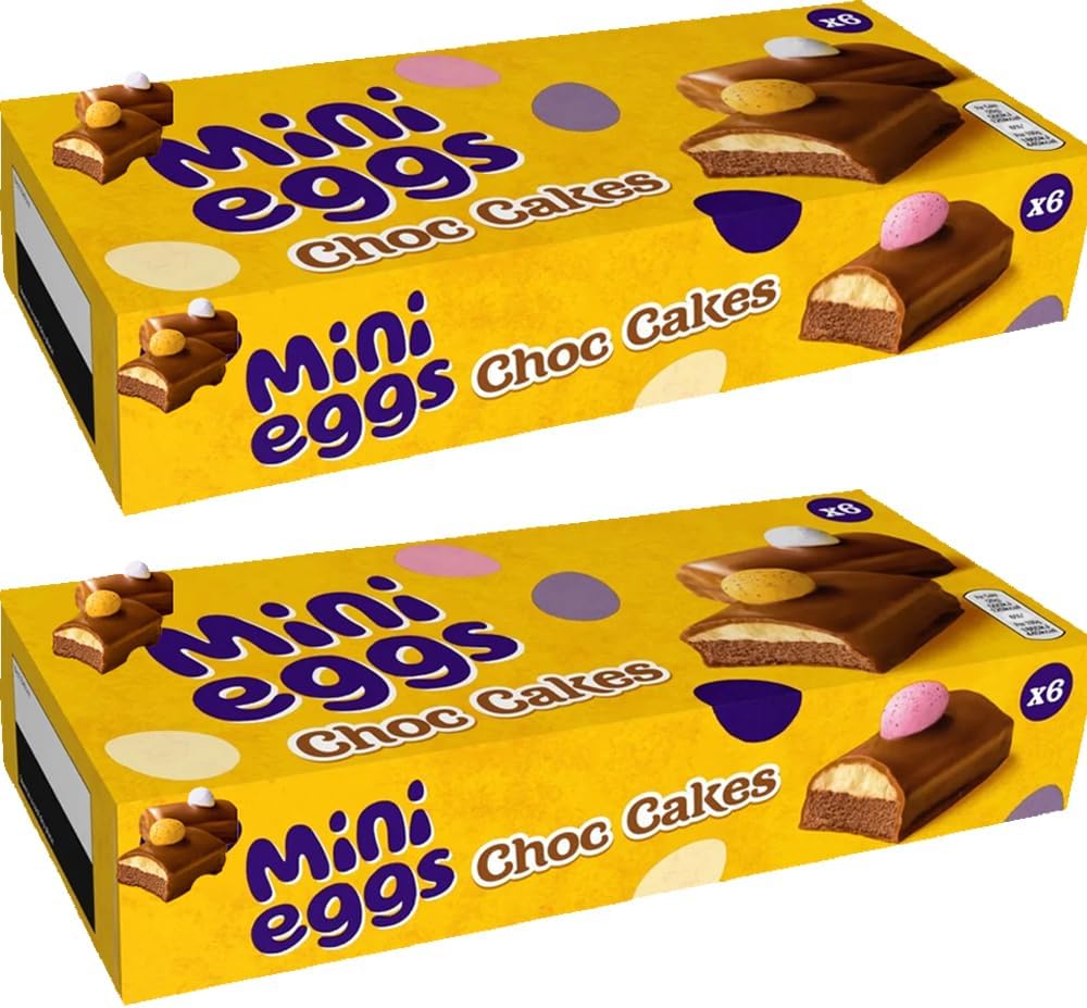 Easter Mini Egg Cakes 2 Pack – Chocolate Sponge with Vanilla Topping, Milk Chocolate Coating & Decorative Crisp Sugar Egg – Vegetarian Friendly - Cdb