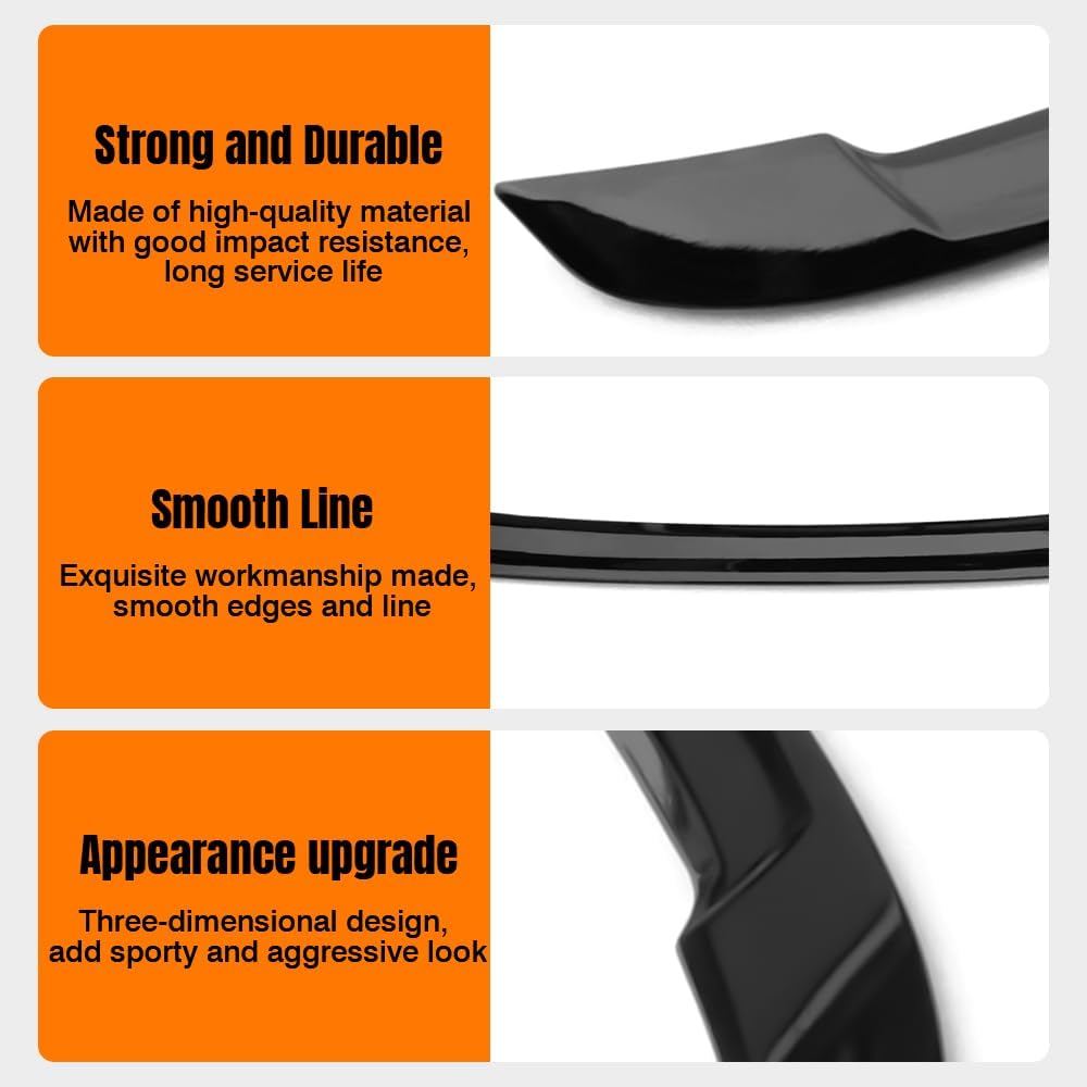 Trunk Spoiler Compatible with 2023-2025 Honda Accord, ABS Plastic OEM Factory Style Rear Trunk Tail Lid Racing Spoiler Wing, Gloss Black