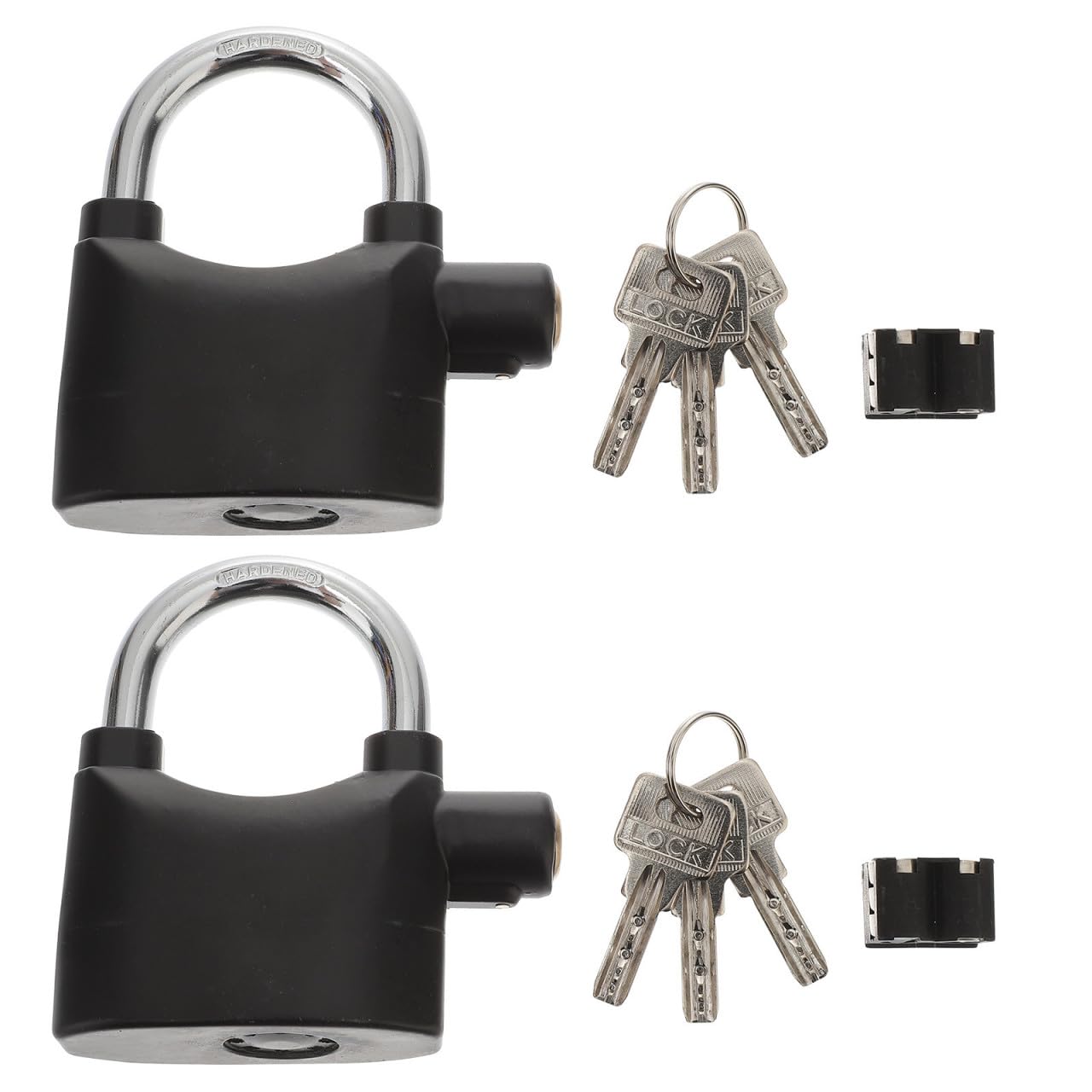Candado de Alarma Bicicleta, 2 Piezas, Aleación de Aluminio Negro