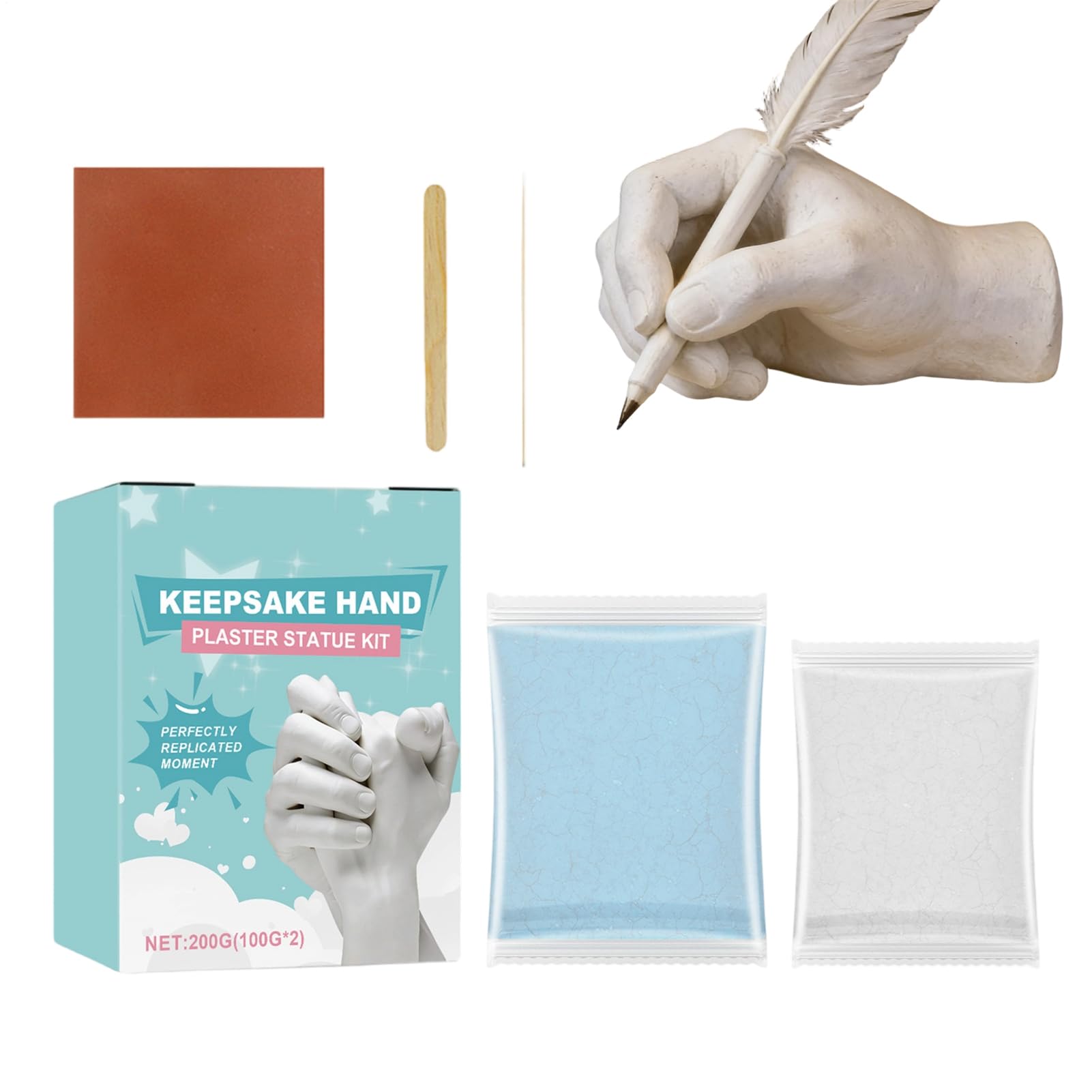 Kit moulage mains plâtre pour immortaliser l'empreinte de votre famille
