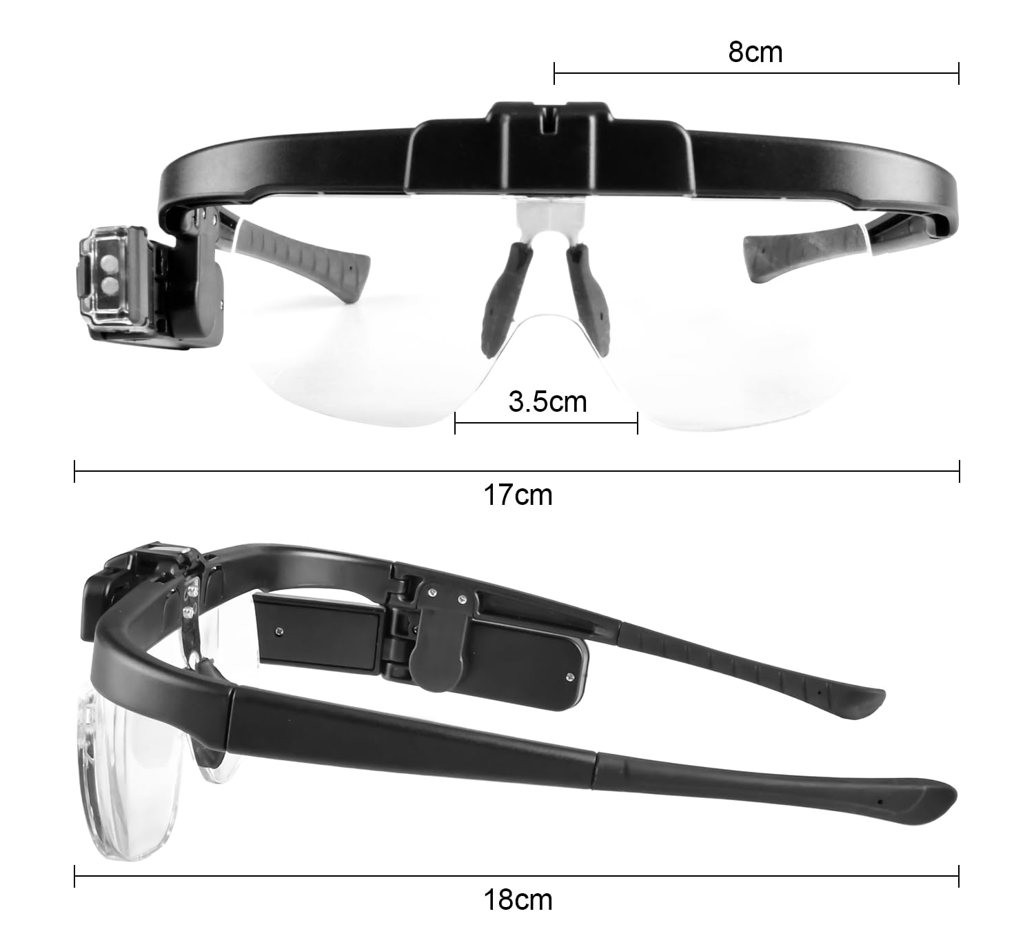 ZOBMIO Magnifying Glasses with Light 2 x LED USB for Glasses Wearers, Headband Magnifier with 3 Interchangeable Lenses (1.5X/2.0X/2.5X Combinable), Ideal for Electricians, Jewellers, Sewing and - Image 2
