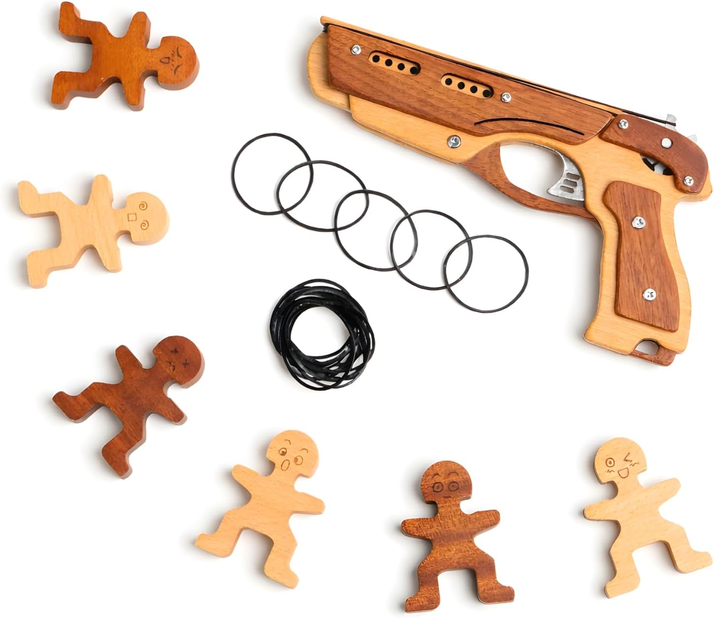 Wooden Rubber Band Gun Kit – DIY 3D Puzzle Model with Targets | Elastic Band Shooter Building Set | STEM Engineering Toy for Kids Ages 6+