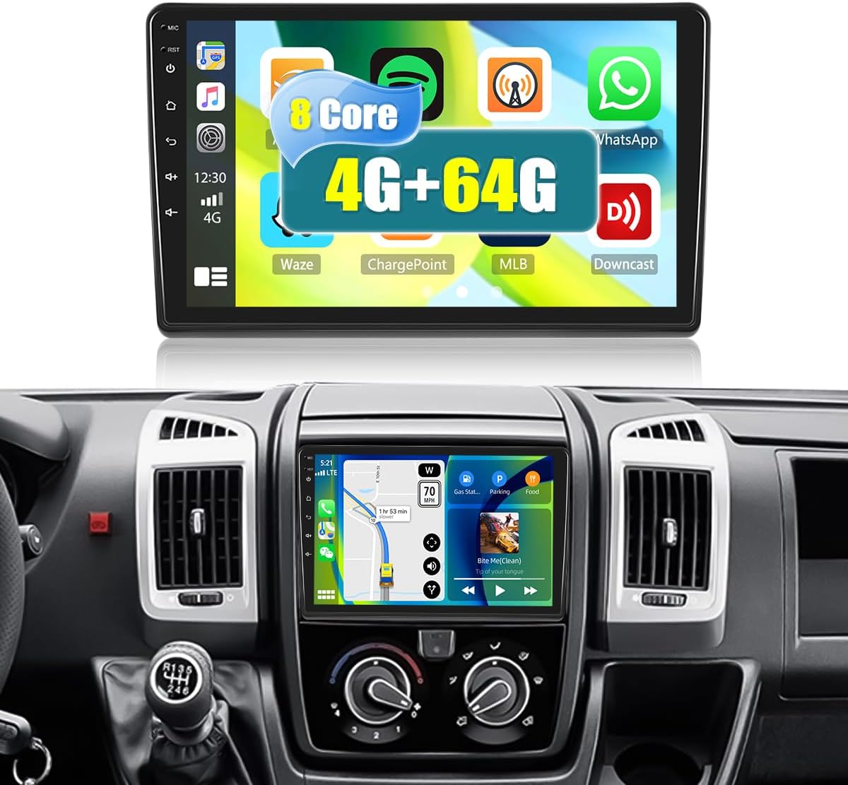 CAMECHO Android 13 Autoradio Für FIAT Ducato/Peugeot Boxer/Citroen Jumper - 9 Zoll, CarPlay, 4G+64G