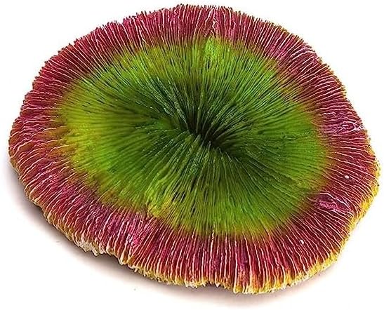 Shirlip Decorative Non Toxic Artificial Aquarium Coral Resin Plant Ornaments for Fish Tank, Multicolor (Green Pink)