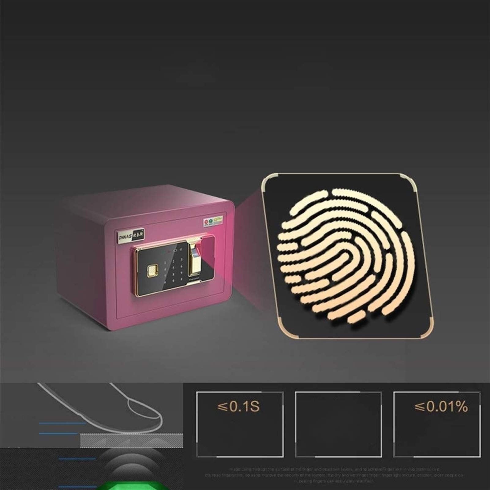 Cassaforte in acciaio, sicura e ignifuga, impermeabile, cassaforte digitale di sicurezza grande con display a LED, struttura in acciaio solido con serratura a catenaccio design per casa hotel pistola