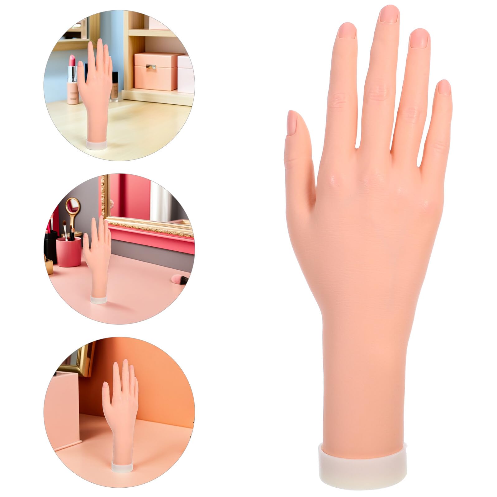 Housoutil Mannequin Main Flexible et Réaliste pour Entraînement Manucure Modèle Artistique et Présentation Bijoux Main Féminine Souple pour Dessin Photo et Affichage Bagues et Bracelets