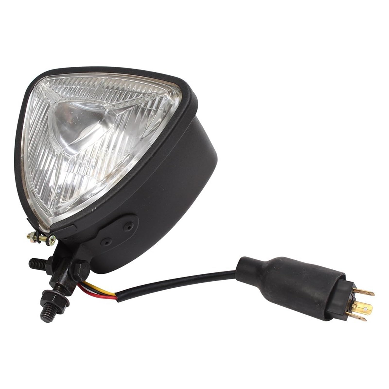 Phare moto rétro triangle universel noir pour Custom et Chopper - 6