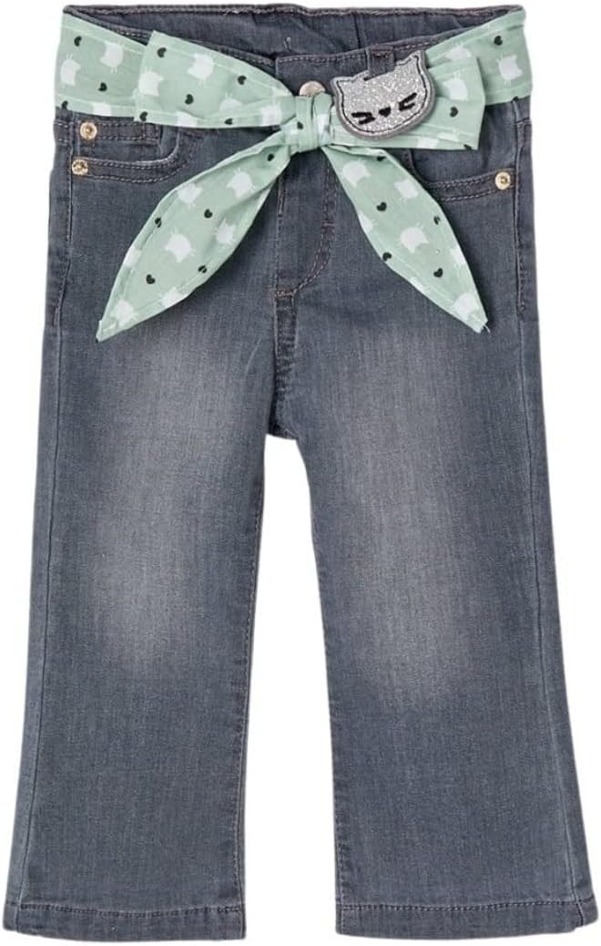Mayoral Denim Trousers for Baby-Girls Gray