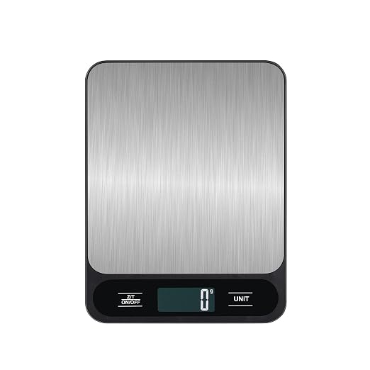 5kg/1g Báscula Digital de Cocina para Alimentos Onzas Gramos Acero Inoxidable Recargable con Pantalla LED Perfecta para Preparar Comidas Cocinar Hornear Negro