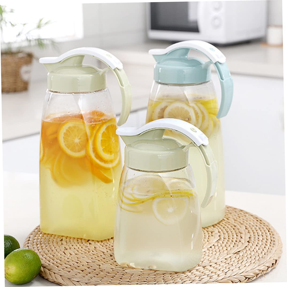 Bollitore per Fredda in Plastico Verde, Capacità 2.15l | 2.15l, per Succhi e Tè Freddo, Uso in Feste e Piscine, Resistenza Caldo-freddo