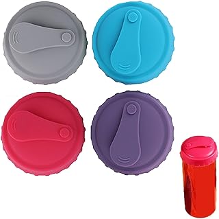 4Pcs Silicone Soda Can Lids for Drinks Tin Lids for Cans Reusable Beer Coke Can Covers Spill-Proof Food Grade Can Tops, for Standard Size Cans Soda/Beer/Energy Drink/Juice/Coke