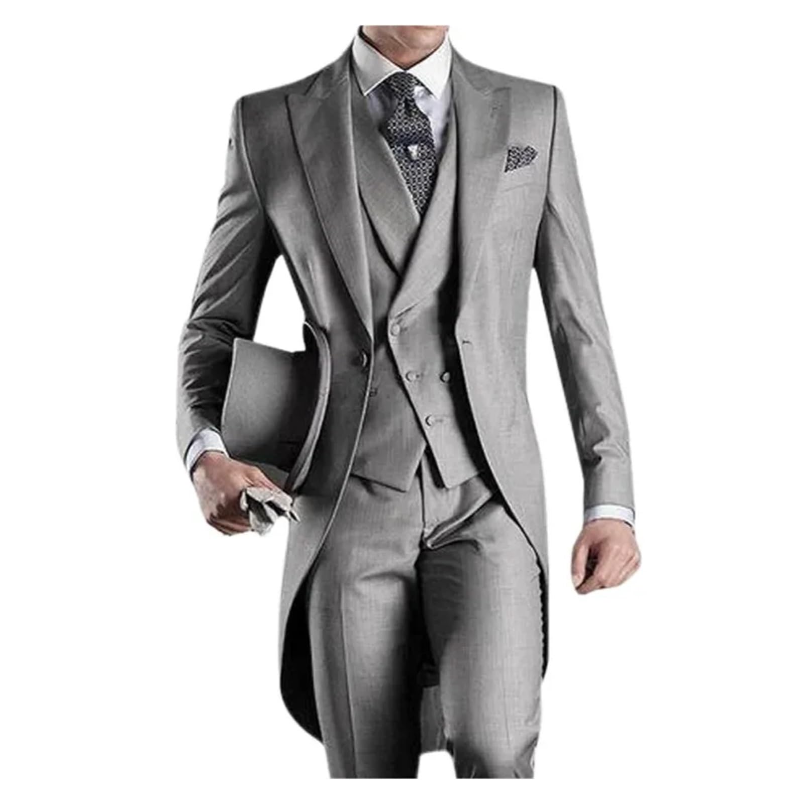 Hombre De Ajustado Groomsmen Smoking Traje de FRAC for Hombre, 3 Piezas, for Boda, Novio, Esmoquin, Formal, for graduación, Conjunto de Moda