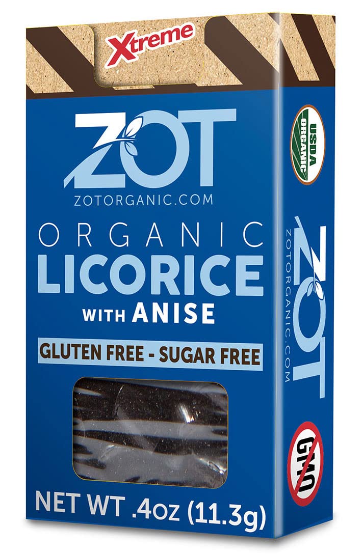 ZOT 100% pure Organic Licorice with Anise, 0.4 ounce Flip Top Box, set of 6