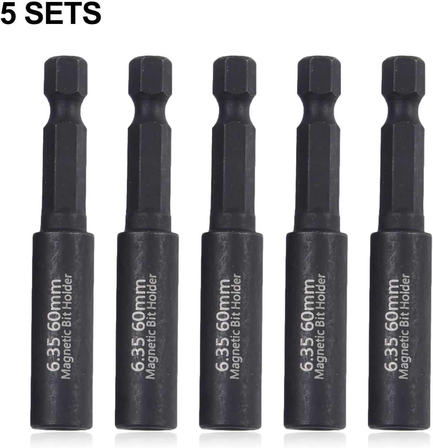 1/4-Inch Hex Shank Screwdriver Bit Holder Extension, 60mm Magnetic Transfer Drill, Ratchet & Tools – 2-Pack Tool Accessory Tight (5pcs)