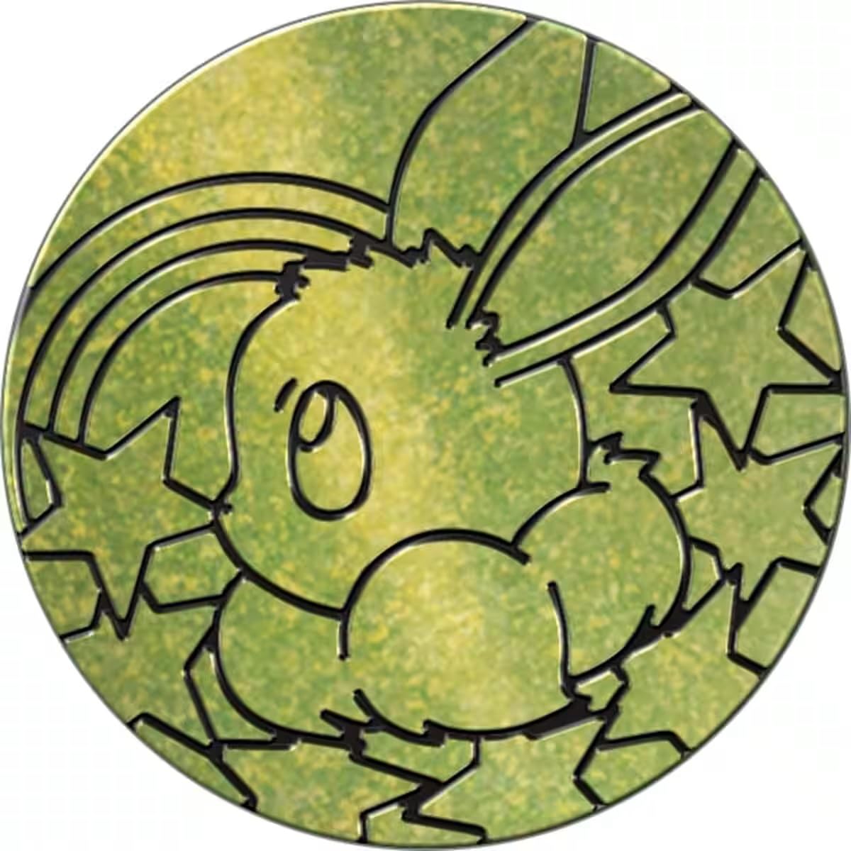 BB-Toy-Trades Compatible with PKM TCG Pin Flipping Coin Shiny Trading Card Trading Card Coin with BB-Toy-Trades Shipping Protection – Prismatic Developments – Eevee Lime Green