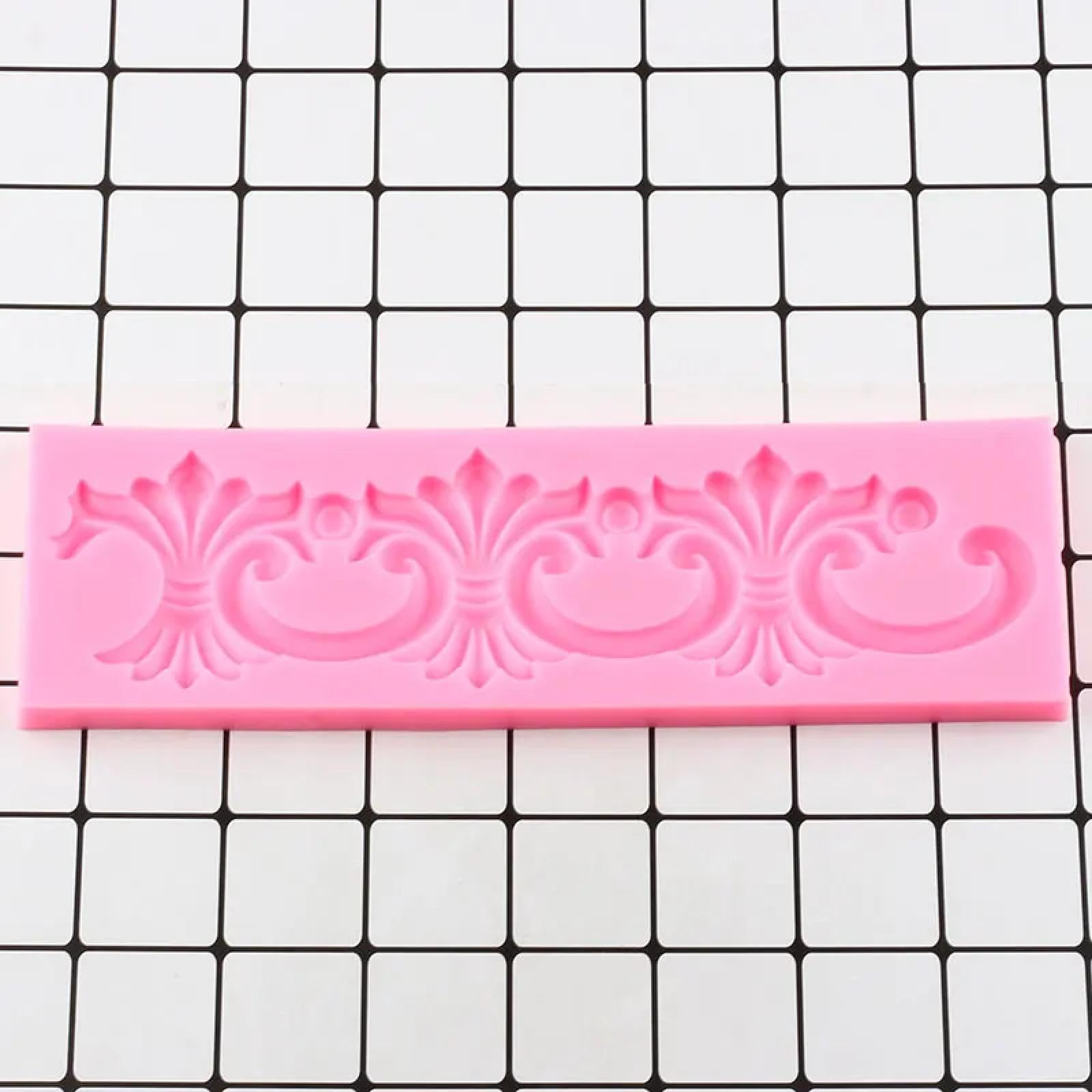 Moules en silicone, moules à chocolat, 24,7 x 7,4 cm, moules en silicone en forme de fleur baroque en relief, moule à fondant, outils de décoration de gâteau, moule à chocolat, argile