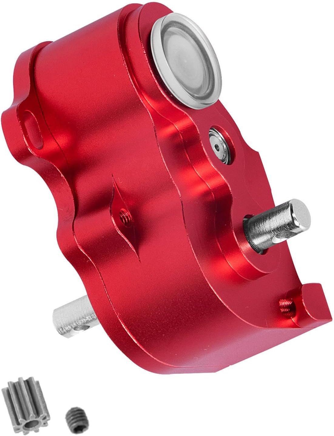 LCG Middle Transmission Gearbox Upgrades Part for 1/10 RC Crawler car SCX10 SCX10 ii 90047 Wraith,Aluminum Center Transmission Gearbox Hops up,Red