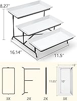 Vista 2 de Yedio Platos de porcelana de 14 pulgadas Yedio Bandeja para servir de 3 niveles