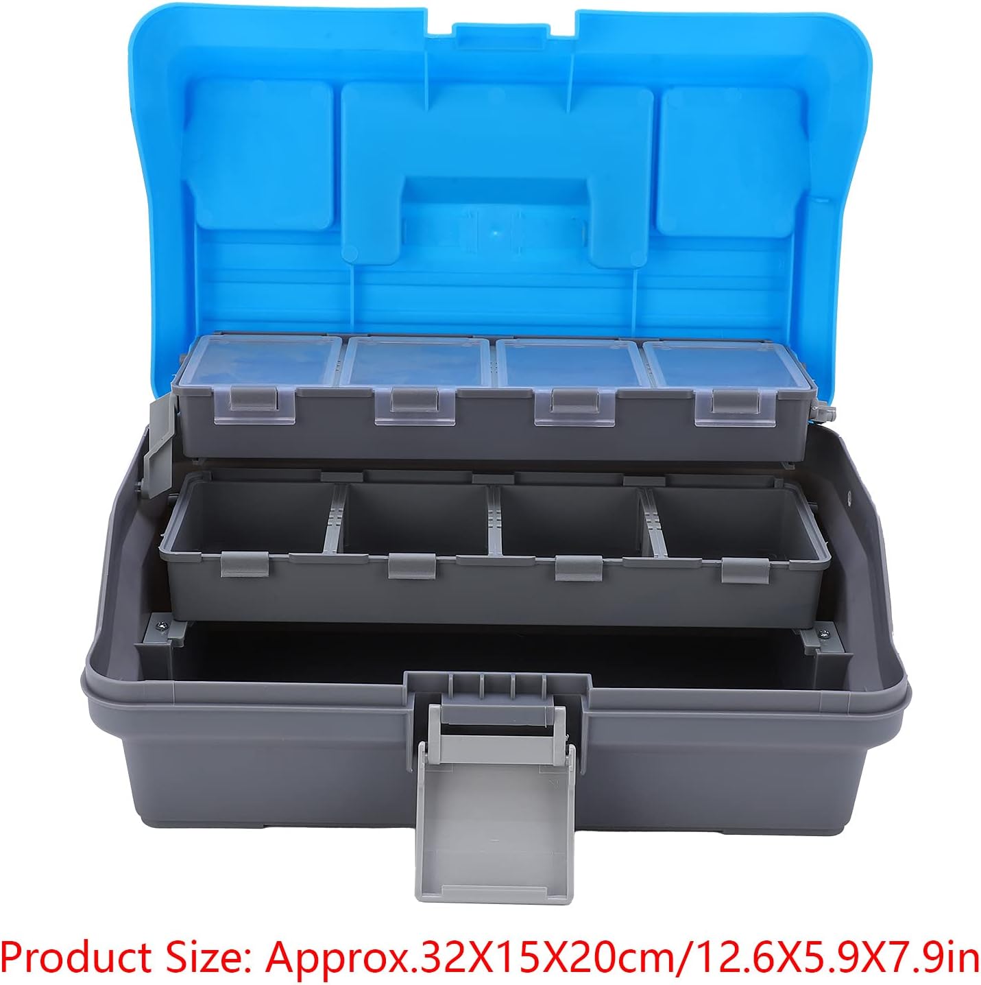 Fishing Tackle Box Portable ABS Three Layer Storage Box with Ergonomic Handle for Fishing Gear