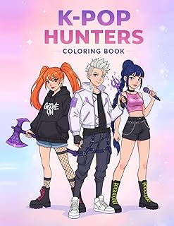 K-Pop Hunters Coloring Book: 110 Cute Idol Inspired Fantasy Pages Where Music Battles Darkness