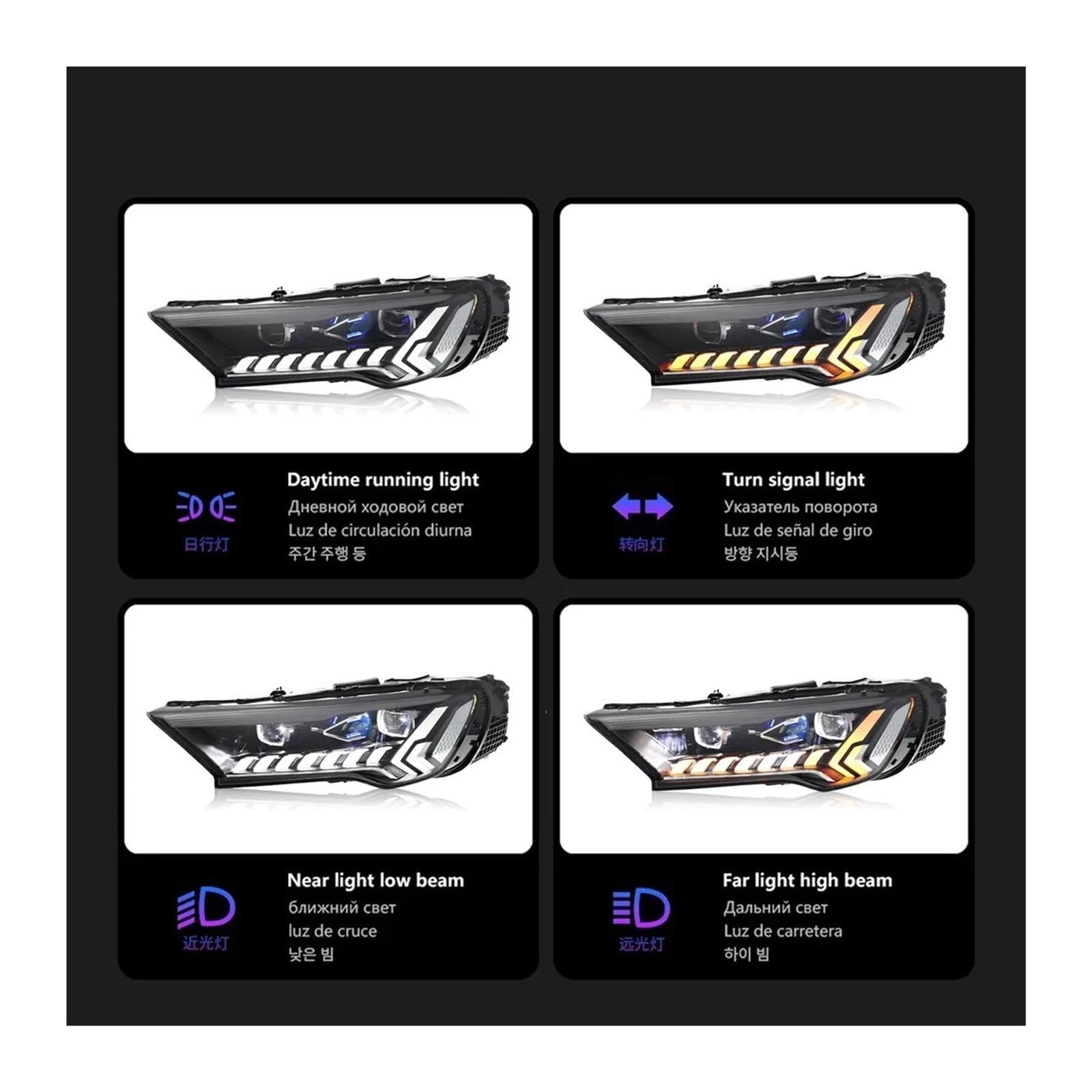 Luci for auto, compatibili con Q7, fari Proiettore Lampada frontale Luce di marcia diurna Accessori automobilistici