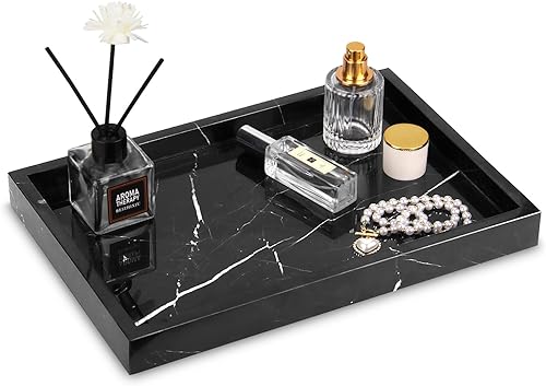 Miniatura 96 de Bandeja de tocador de baño de mármol, bandeja de tocador de lujo natural para el hogar, cocina, baño, bandeja decorativa de piedra para encimera