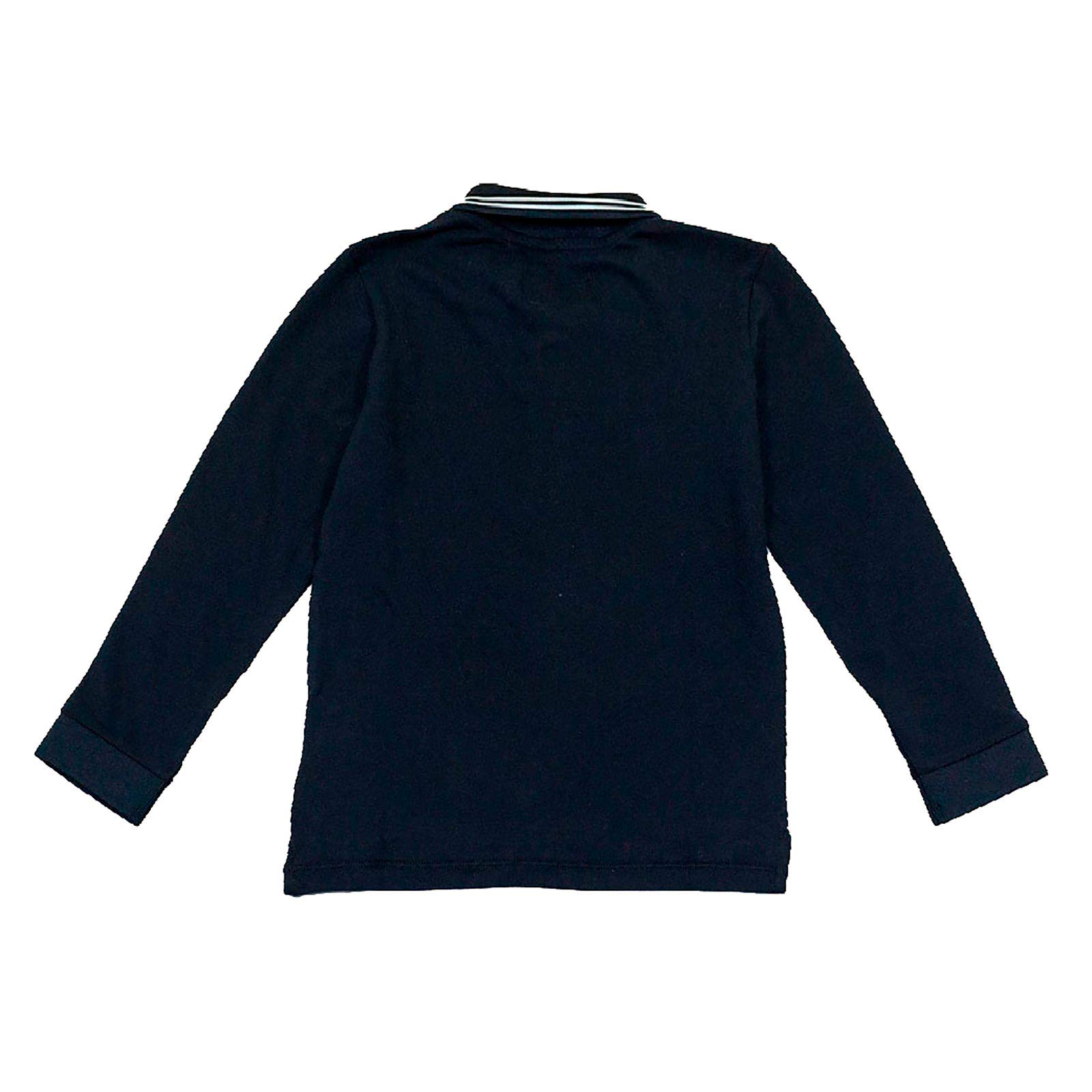 Emporio Armani Polo Manica Lunga con Profilo Collo Blu (8N4F361JPTZ) (4 Anni)