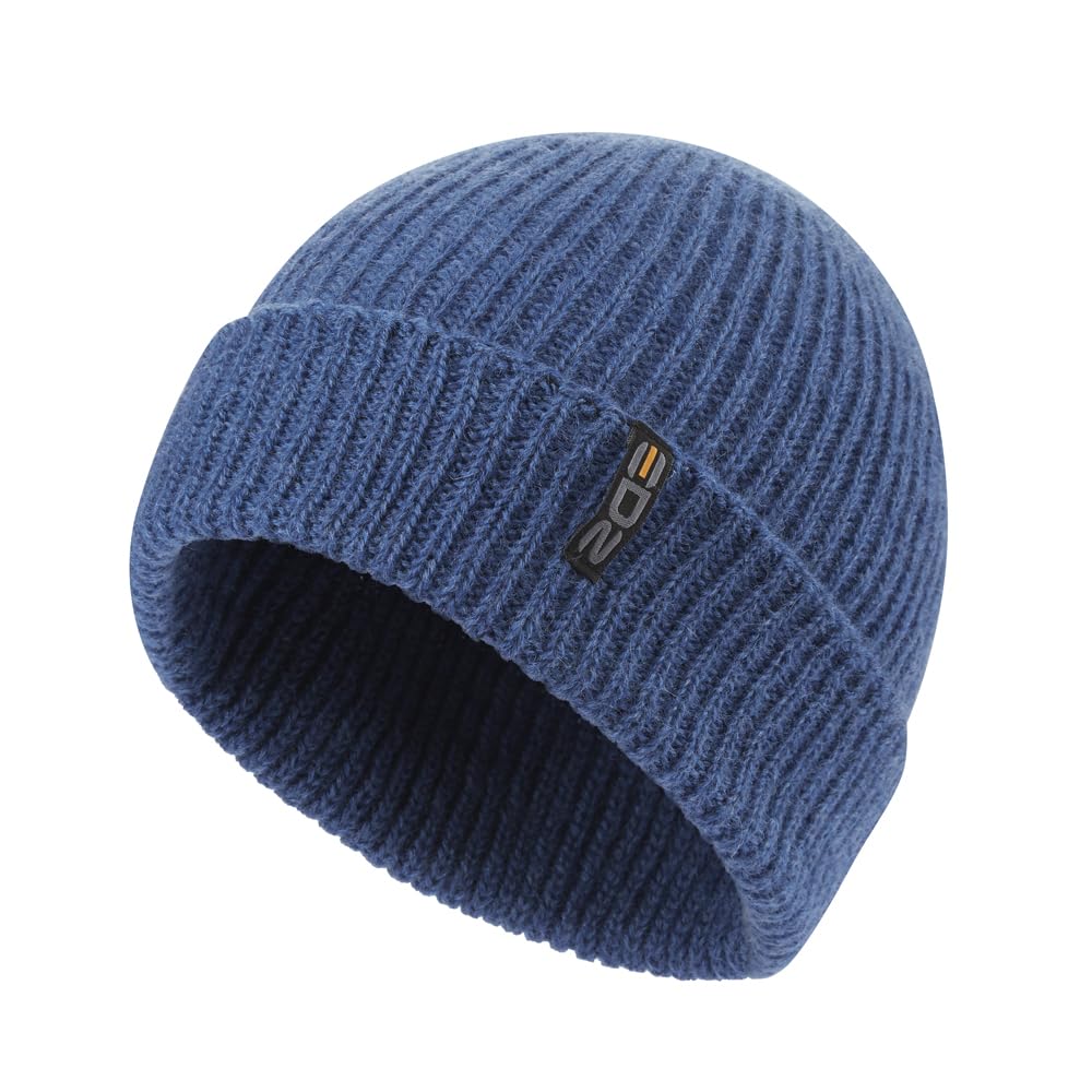 Edz Unisex Blue Solway Merino Wool Beanie Hat