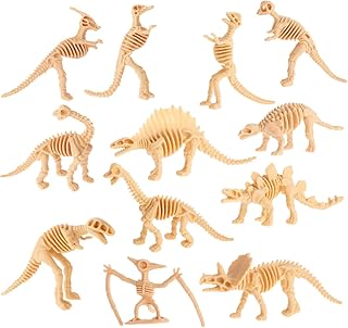 24 piezas de fósiles de dinosaurios para niños – Figuras de hueso y esqueletos de dinosaurios surtidos de PVC – Juguete educativo para juegos científicos, excavaciones en la arena