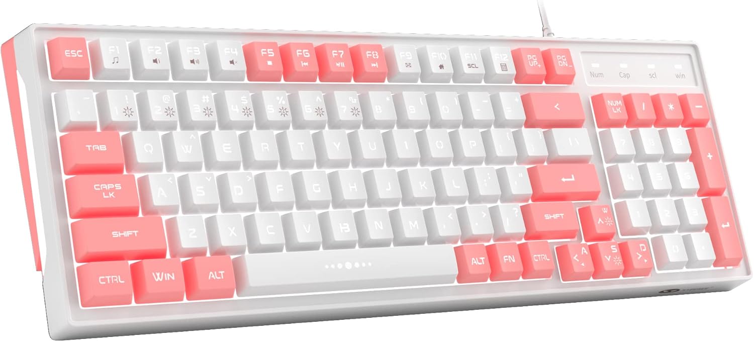 Amazon.com: Camiysn Pink Gaming Keyboard,Wire Gaming Keyboard with ...