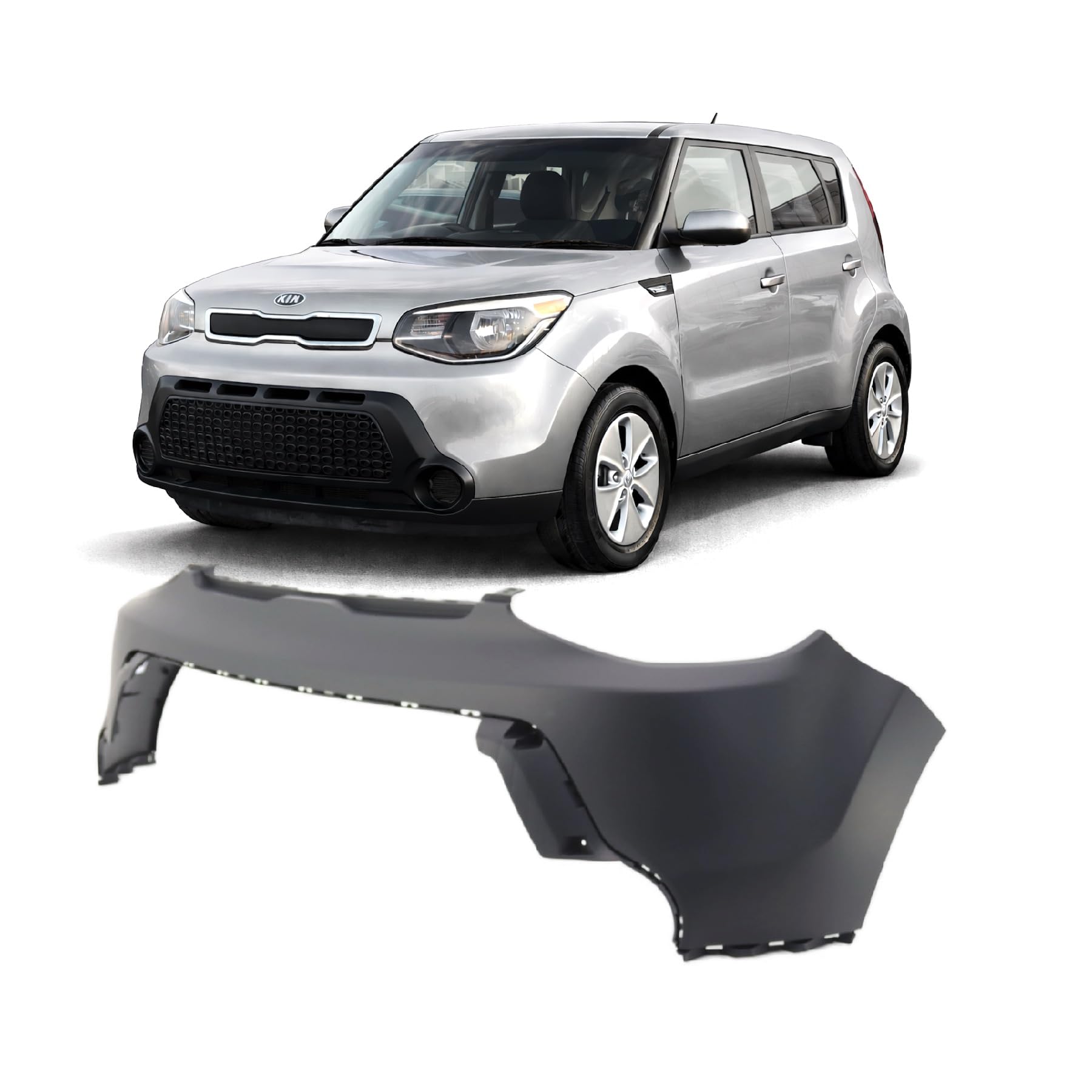 FitParts Compatible with Kia Soul 2014–2016 Front Upper Bumper Cover