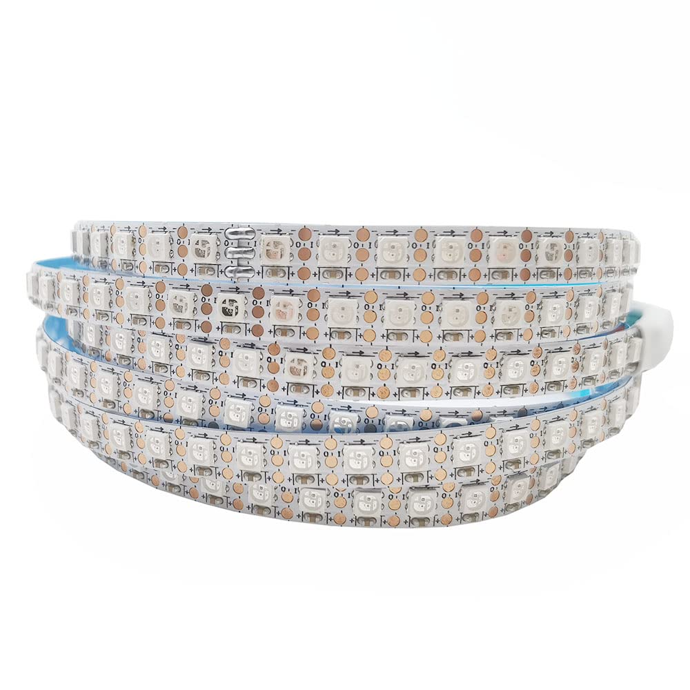 DC5V WS2812B 7,2 mm di larghezza, ultra sottile, RGB 5050 SMD, indirizzabile individualmente, programmabile, 2 m, 144 pixel/m, 288 pixel, flessibile, bianco, PCB DC5 V