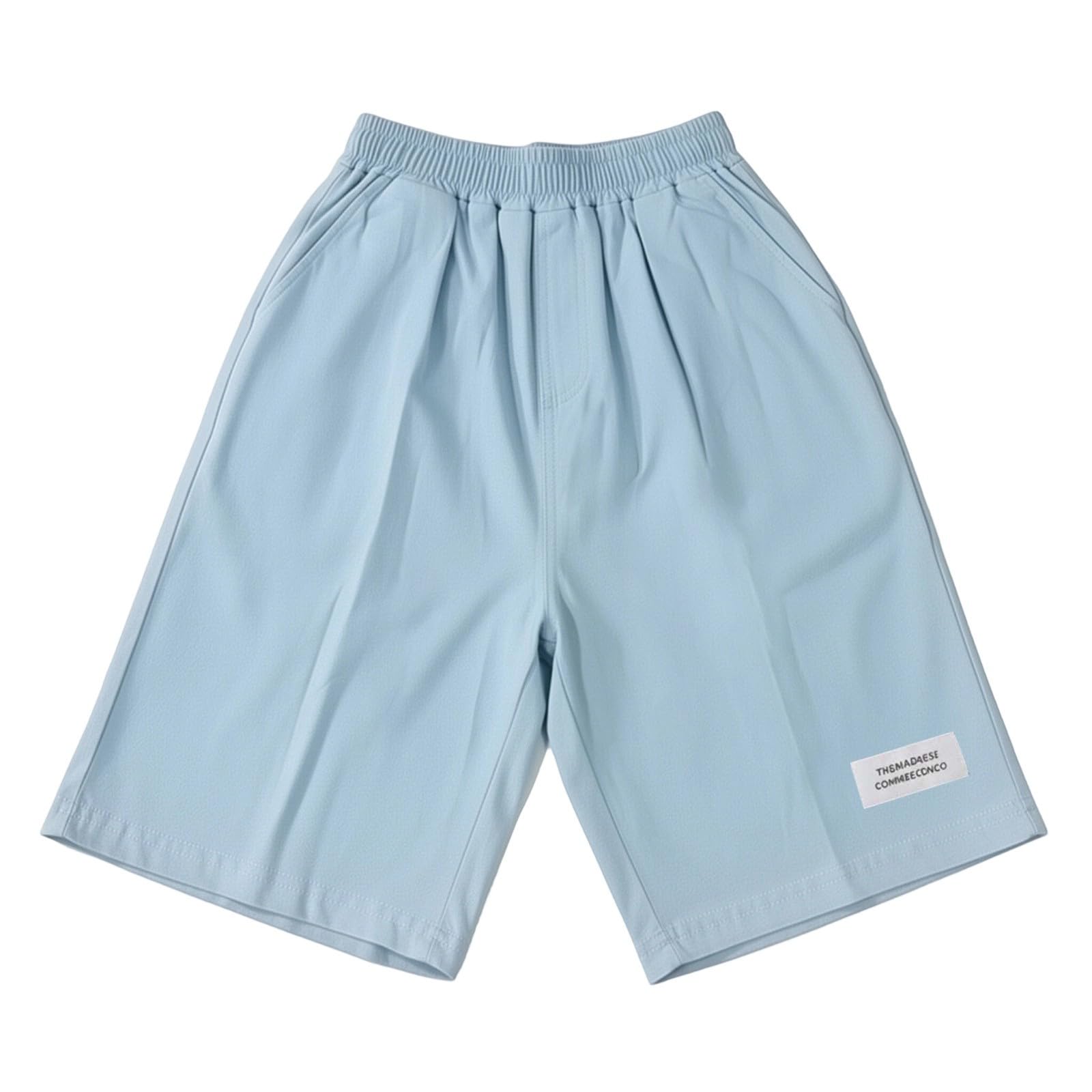Pantalones Cortos Deportivos Infantiles de Verano, con Cintura elástica y Bolsillos, Estilo Informal para Uso Diario.
