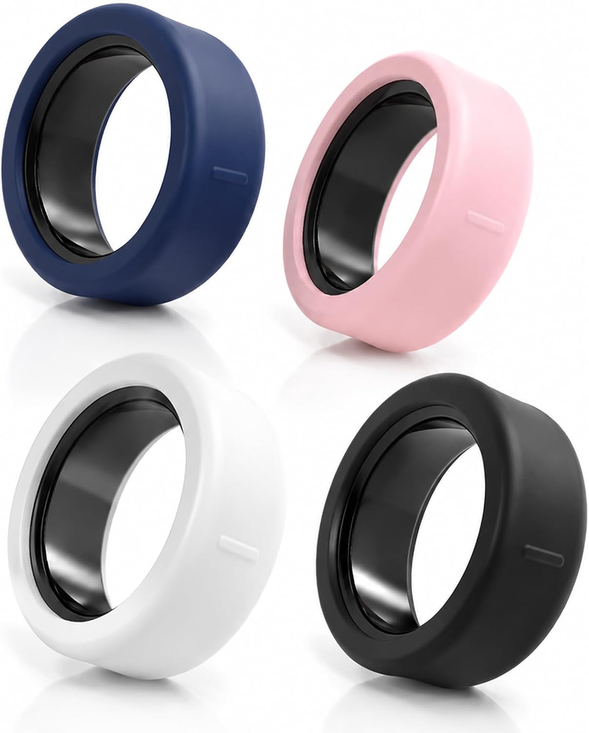 4 Pack Silicone Cover Compatible with Oura Ring 5, Anti-Scratch, S 6-9 | 4 pack soft silicone cover compatible with Oura Ring 5, anti-scratch, lightweight, fits size S 6-9 for daily wear.
