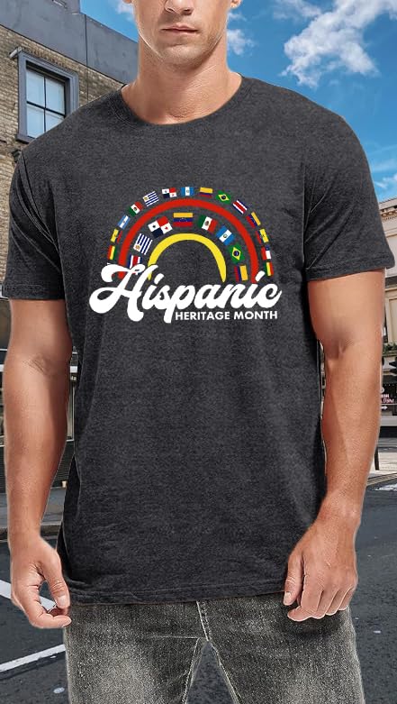 Mens Hispanic Heritage Month Shirt National Latino Countries Flags T-Shirts Latinx Americans Tee Tops4