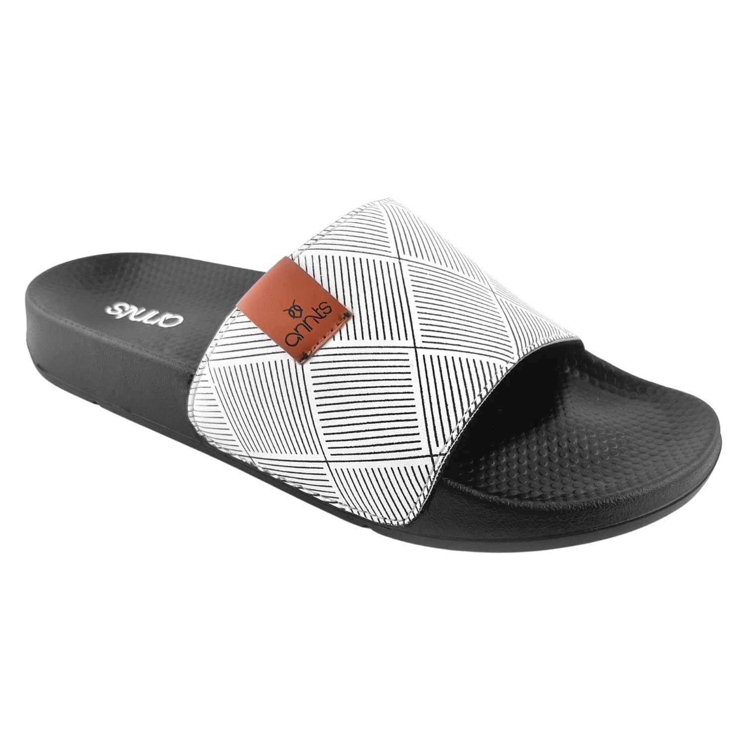 ANNTS Men White/Black Sliders | Comfortable| Stylish | Modern Design | Breathable | Slip Resistant | Skin Friendly Material (B0D2DCMSRC) Amazon Price History, Amazon Price Tracker